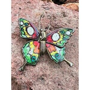 1950s Vintage The Queen Alexandra Birdwing Swallowtail Butterfly Brooch Pin